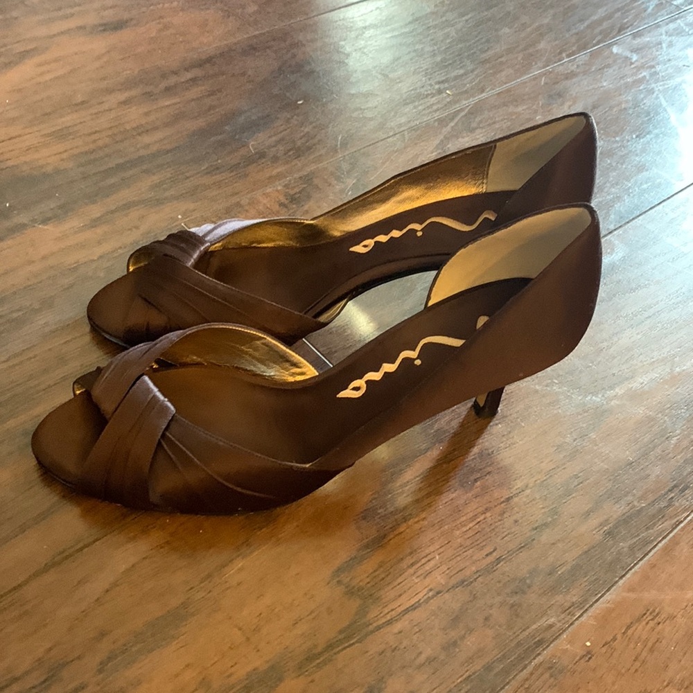 Brown heels.